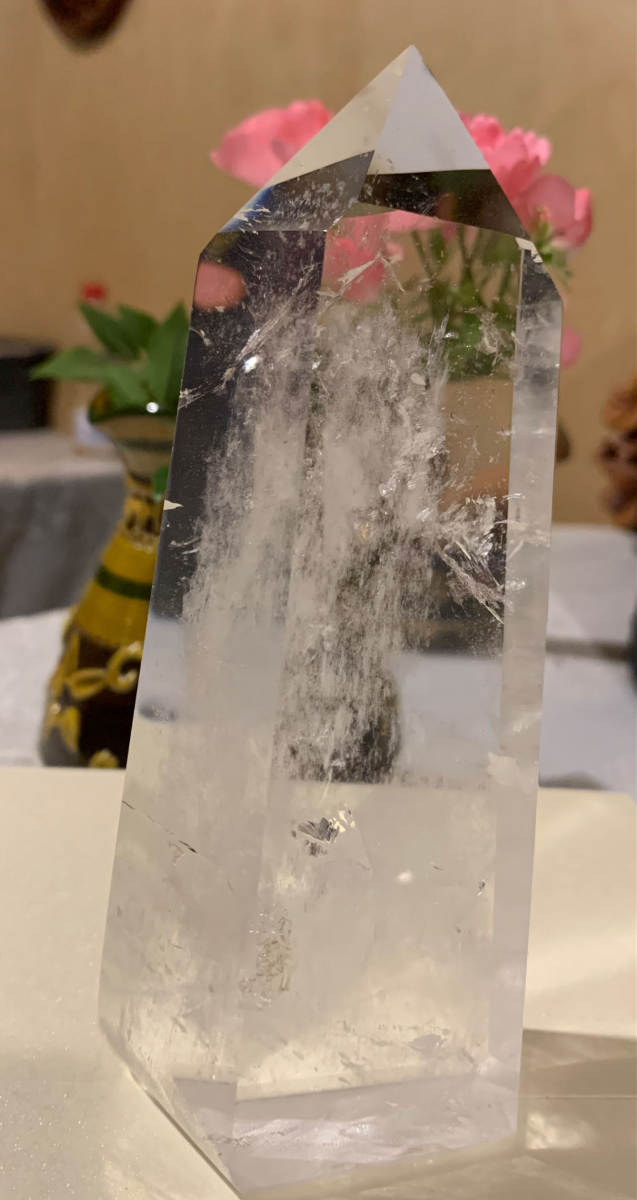Tachyonized clear quartz pillar 15cm
